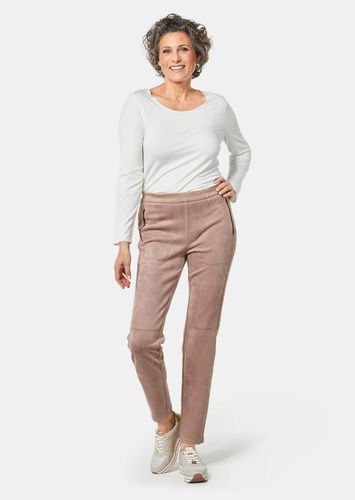 Stretchhose in Velourslederimitat - camel - Gr. 19 von - Goldner Fashion - Modalova