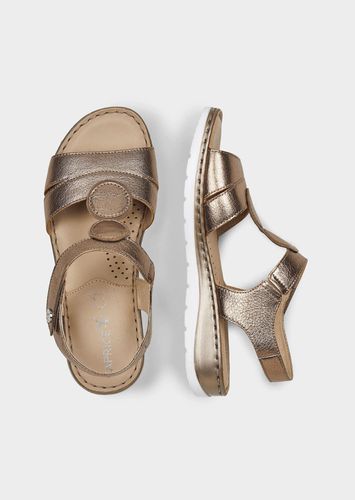 Sandale mit verstellbarem Klettriemen - taupe / metallic - Gr. 37 von - Goldner Fashion - Modalova