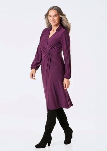 Wickelkleid mit Hemdkragen - aubergine - Gr. 19 von - Goldner Fashion - Modalova