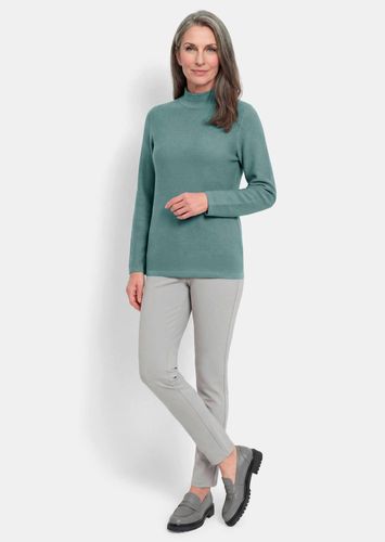 Feiner Strickpullover mit Stehkragen - graugrün - Gr. 19 von Fashion - Goldner - Modalova