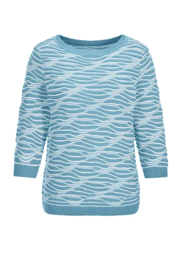 Strickpullover mit Wellenmuster - hellblau / gemustert - Gr. 24 von Fashion - Goldner - Modalova