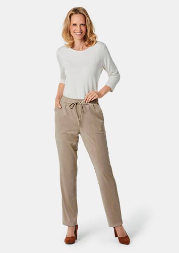 Bi-elastische Hose LOUISA in superweichem Veloursleder-Look - beige - Gr. 19 von - Goldner Fashion - Modalova