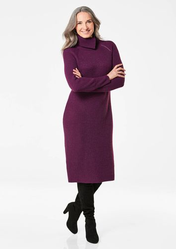 Strickkleid mit raffiniertem asymmetrischem Kragen - beere - Gr. 19 von - Goldner Fashion - Modalova