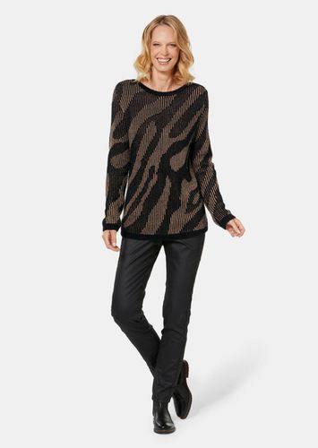 Flauschiger Pullover mit glitzernden Struktur - camel / schwarz / gemustert - Gr. 20 von - Goldner Fashion - Modalova