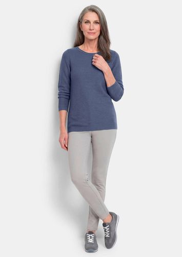 Feiner Strickpullover mit U-Boot-Ausschnitt - rauchblau - Gr. 48 von Fashion - Goldner - Modalova