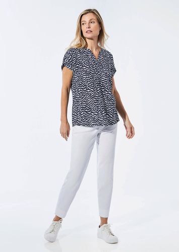 Bluse mit Tunika Ausschnitt - marine / weiß / gemustert - Gr. 19 von - Goldner Fashion - Modalova