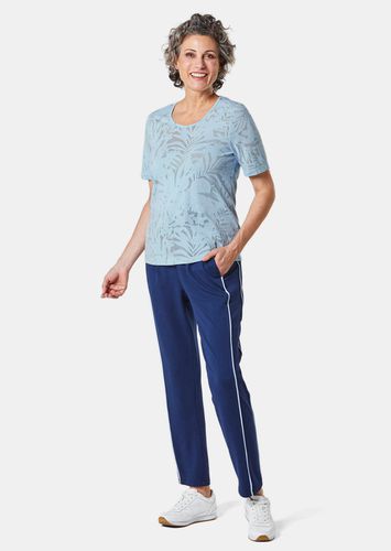 T-Shirt mit Ausbrenneroptik - hellblau - Gr. 24 von - Goldner Fashion - Modalova