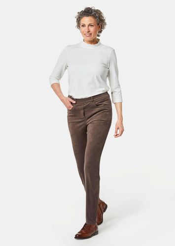 Bi-elastische Hose in superweichem Veloursleder-Look - taupe - Gr. 20 von - Goldner Fashion - Modalova