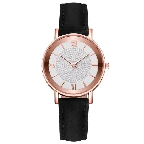 Stilvolle und casual hohe qualität damen Rose Gold zifferblatt lederband Voller diamanten Englisch uhr Student mädchen einfache vintage uhr - AliExpress - Modalova