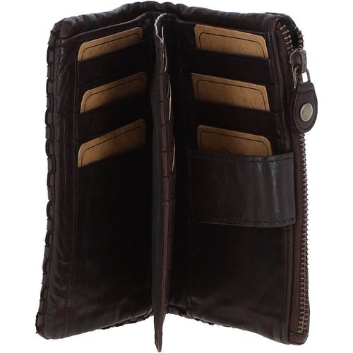 Vintage Woven Leather Medium 18 Card Purse: D-83 Dark Brown NA - Ashwood Handbags - Modalova