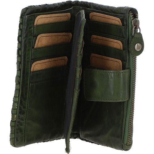 Vintage Woven Leather Medium 18 Card Purse: D-83 Green NA - Ashwood Handbags - Modalova