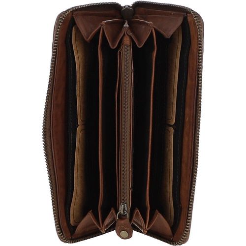 Vintage Woven Leather Zip Around 10 Card Coin Note Purse: D-81 Taupe NA - Ashwood Handbags - Modalova