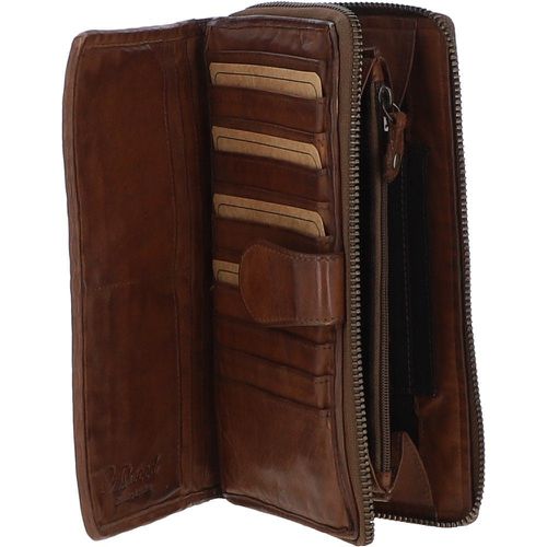 Vintage Woven Leather Zip Around 22 Card Coin Note Purse: D-84 Taupe NA - Ashwood Handbags - Modalova