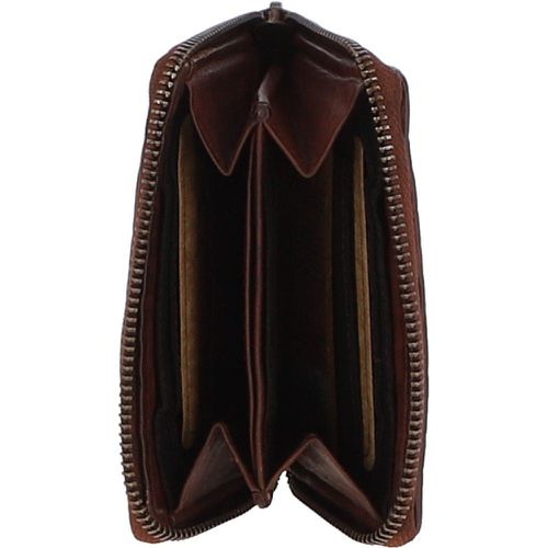 Vintage Woven Leather Zip Around 6 Card Coin Purse: D-80 Cognac NA - Ashwood Handbags - Modalova