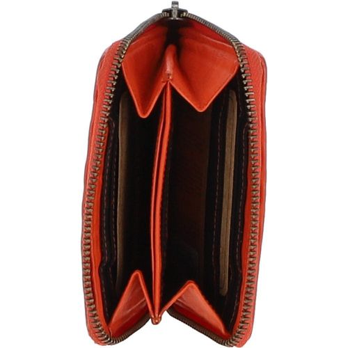 Vintage Woven Leather Zip Around 6 Card Coin Purse: D-80 Orange NA - Ashwood Handbags - Modalova