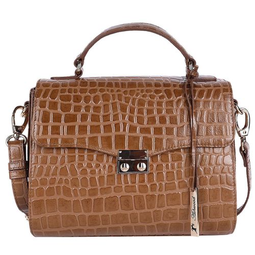 Ashwood Leather Crocodile Print Shoulder Bag: C-55 Tan NA - Ashwood Handbags - Modalova