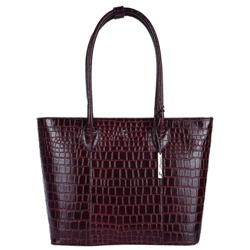 Ashwood Leather Crocodile Print Shopper Bag: C-56 Bordeaux NA - Ashwood Handbags - Modalova