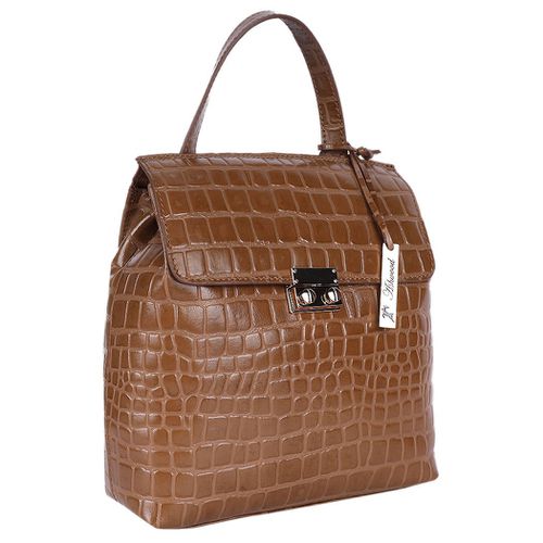 Ashwood Crocodile Print Leather Backpack: C-51 Tan NA - Ashwood Handbags - Modalova