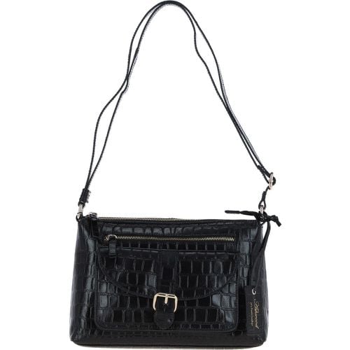 Apos;Pretty&apos; Croc Embossed Leather Shoulder Bag: 63786 Black/croc NA - Ashwood Handbags - Modalova