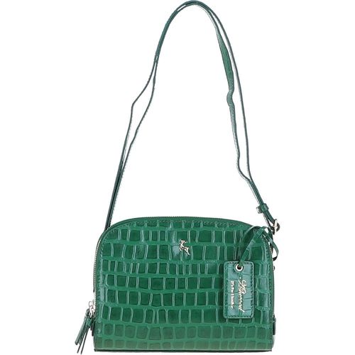 Classy' Croc Embossed Leather Three Section Cross Body Bag: 63789 Green NA - Ashwood Handbags - Modalova