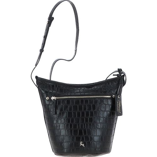 Apos;Expression&apos; Croc Embossed Leather Shoulder Bag: 63790 Black/croc NA - Ashwood Handbags - Modalova