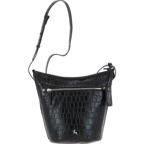 Expression' Croc Embossed Leather Shoulder Bag: 63790 Black/croc NA - Ashwood Handbags - Modalova