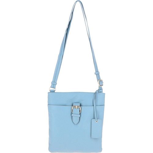 SB Buckle" Zip Top Leather Cross Body Bag Glome Blue NA - Ashwood Handbags - Modalova
