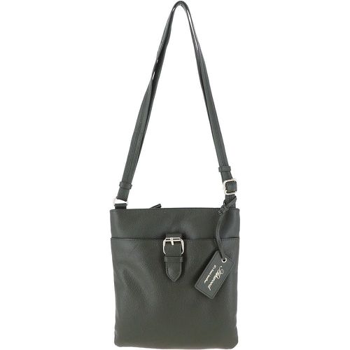 SB Buckle" Zip Top Leather Cross Body Bag Green NA - Ashwood Handbags - Modalova