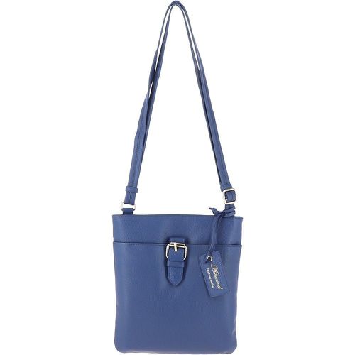 SB Buckle" Zip Top Leather Cross Body Bag Royal Blue NA - Ashwood Handbags - Modalova
