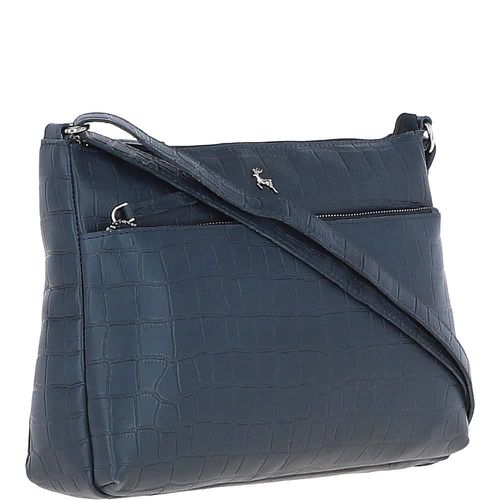 Bridge Croc Print Leather Shoulder Bag: MC2 Navy Blue NA - Ashwood Handbags - Modalova