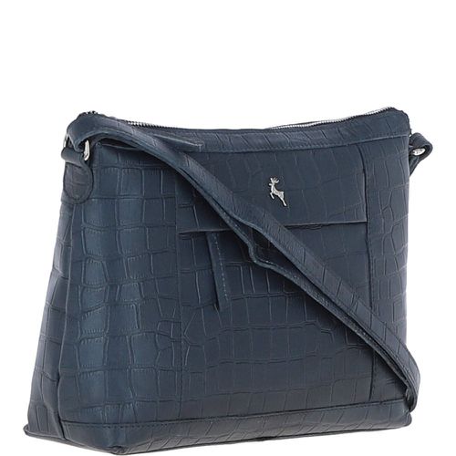 Luxury Croc Print Leather Shoulder Bag: MC1 Navy Blue NA - Ashwood Handbags - Modalova