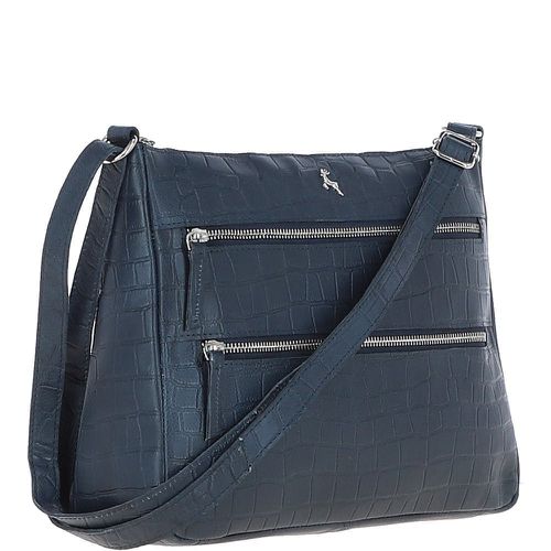 Lxlove Croc Print Leather Shoulder Bag: MC3 Navy Blue NA - Ashwood Handbags - Modalova