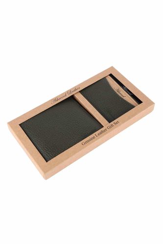 Men's RFID Leather Gift Set: Pilgrim Olive NA - Ashwood Handbags - Modalova
