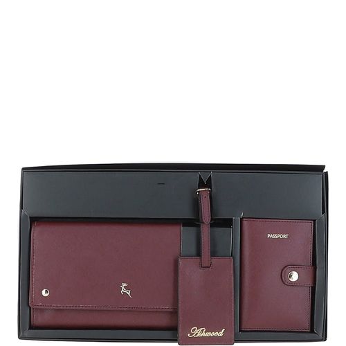 Apos;Wise Tour&apos; Real Leather Women&apos;s Gift Travel Set Burgundy NA - Ashwood Handbags - Modalova