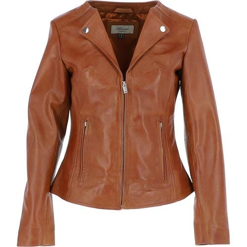 Apos;MB&apos; Real Leather Fashion Biker Jacket: MB139 Tan 16 - Ashwood Handbags - Modalova