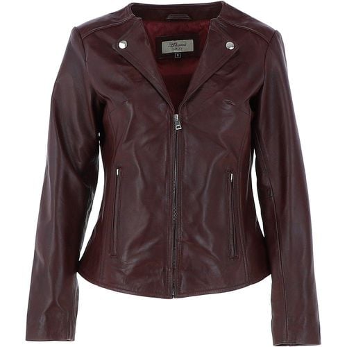 Apos;MB&apos; Real Leather Fashion Biker Jacket: MB139 Burgundy 22 - Ashwood Handbags - Modalova