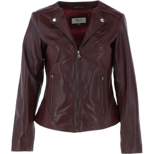 Apos;MB&apos; Real Leather Fashion Biker Jacket: MB139 Burgundy 24 - Ashwood Handbags - Modalova