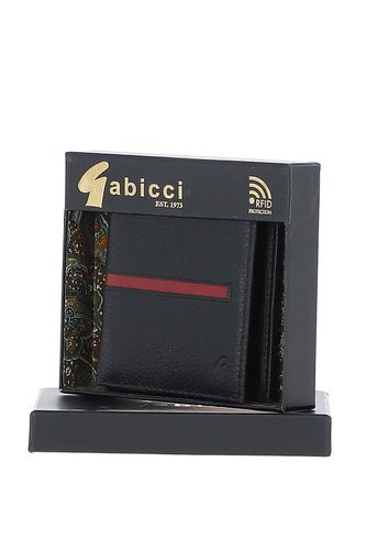 Small Real Leather 6 Card Billfold Wallet: GB-125-IS Black/red NA - Ashwood Handbags - Modalova