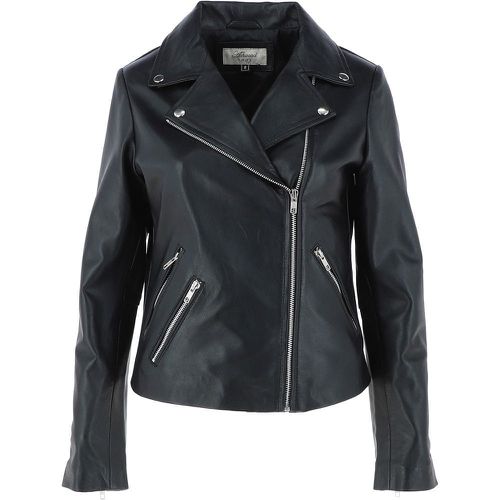 Leather Fashion Biker Jacket: G-Celia22 Black 10 - Ashwood Handbags - Modalova