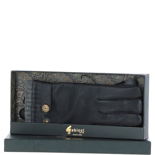 Soft Lambskin Real Leather Fleece Lining Gloves: GB-525 Black/grey M/L - Ashwood Handbags - Modalova