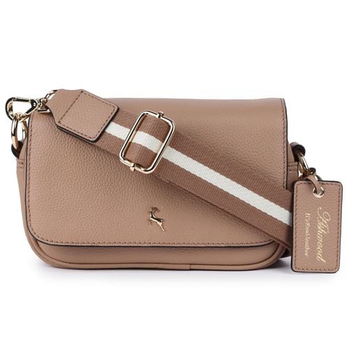 Apos;Eleganza Milano&apos; Real Leather Flapover Crossbody Bag: 64295 Parafin NA - Ashwood Handbags - Modalova