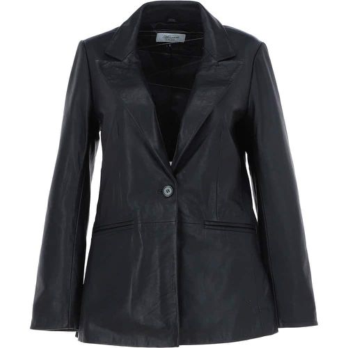 Lucia' Real Leather Fashion Single Breasted Blazer: AWL-Blazer Black 18 - Ashwood Handbags - Modalova