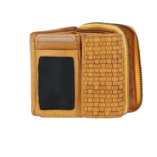 Vintage Woven Leather 7 Card Purse: D-82 Yellow NA - Ashwood Handbags - Modalova