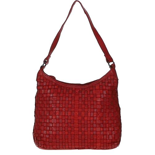 Raffinatezza' Vintage Woven Leather Shoulder Bag: D-77 Red NA - Ashwood Handbags - Modalova