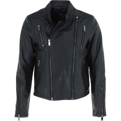 Apos;Filippo&apos; Mens Leather Cross Zip Biker Jacket: AWM-1716 Black Size 3XL - Ashwood Handbags - Modalova