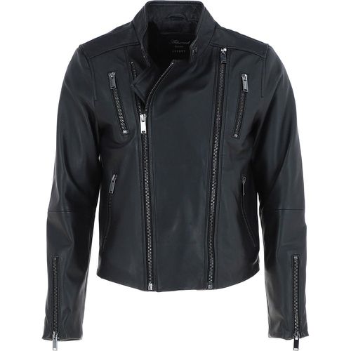 Filippo' Mens Leather Cross Zip Biker Jacket: AWM-1716 Black Size 2XL - Ashwood Handbags - Modalova