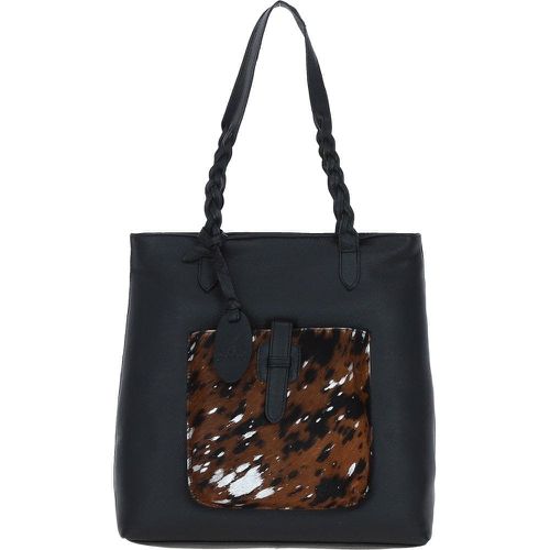 Apos;Mito di Pelle&apos; Leather Shoulder Bag: ELA 1128 Black/Acid Print NA - Ashwood Handbags - Modalova