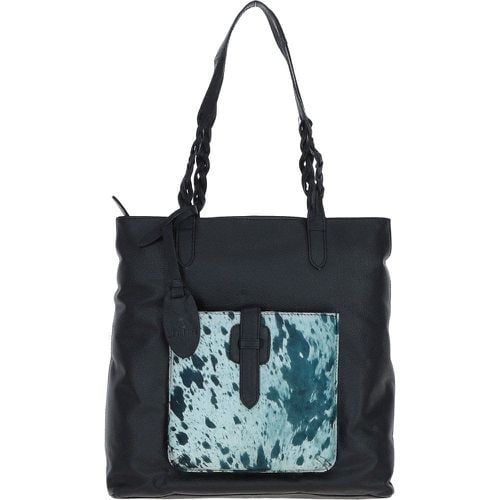 Apos;Mito di Pelle&apos; Leather Shoulder Bag: ELA 1128 Black/Pony Print NA - Ashwood Handbags - Modalova