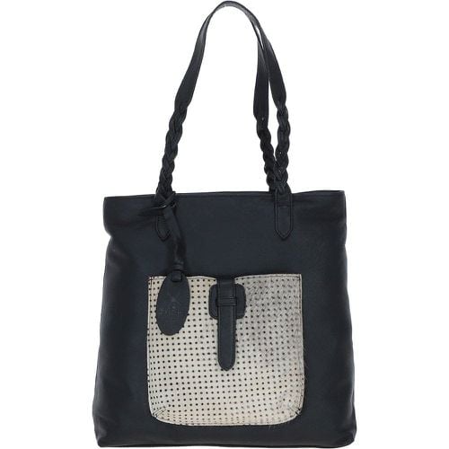 Apos;Mito di Pelle&apos; Leather Shoulder Bag: ELA 1128 Black/Polka Dot Print NA - Ashwood Handbags - Modalova