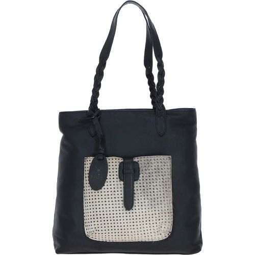 Mito di Pelle' Leather Shoulder Bag: ELA 1128 Black/Polka Dot Print NA - Ashwood Handbags - Modalova